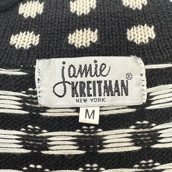 vintage y2k 2000s girly navy blue and cream polka dot cardigan sweater size M - Picture 4 of 5